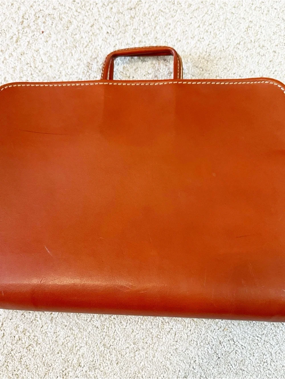 Vintage Split Cowhide Leather Legal Portfolio Briefcase Document Bag USA 50s 60s